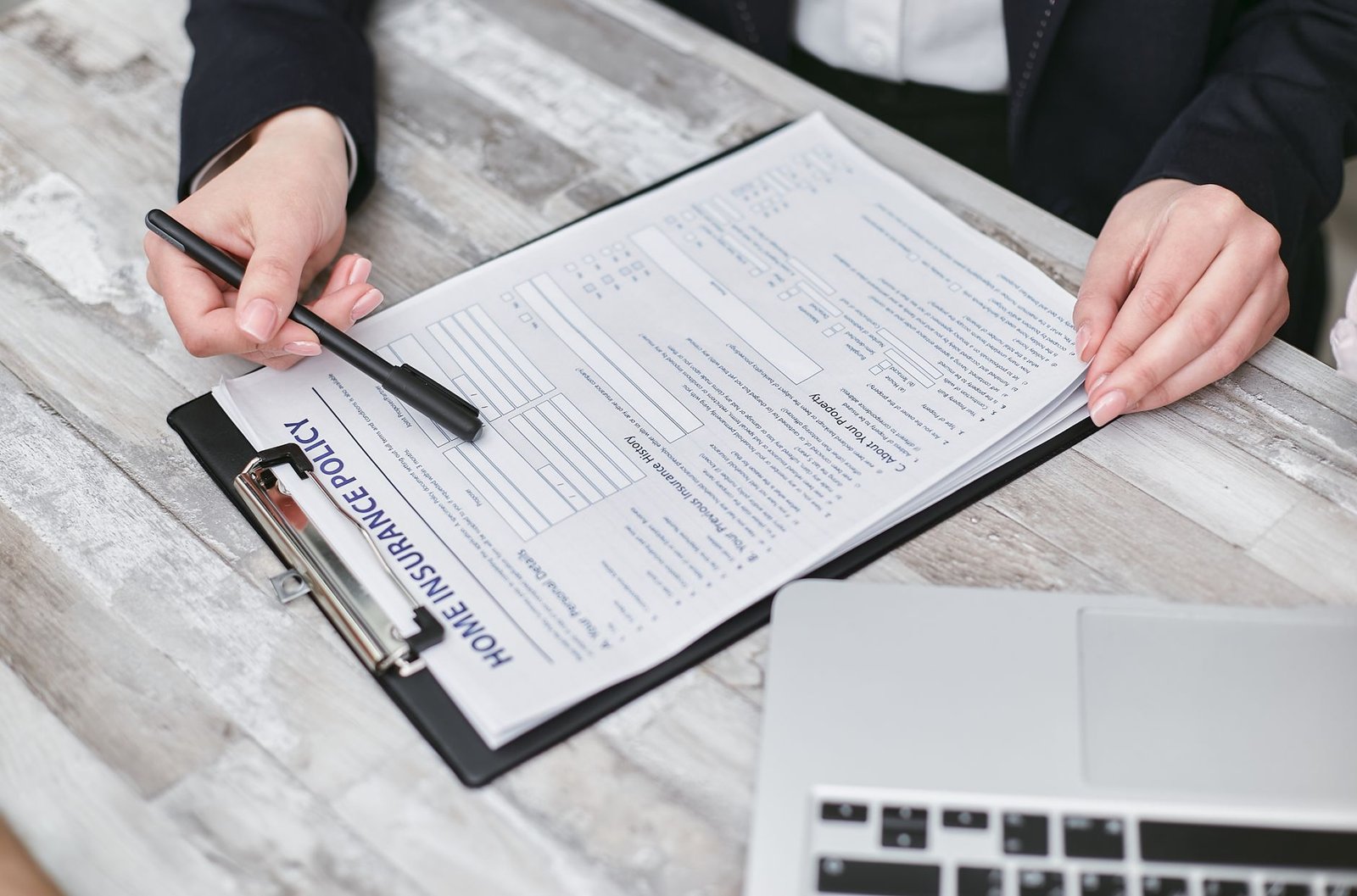 Reviewing paperwork at a desk
