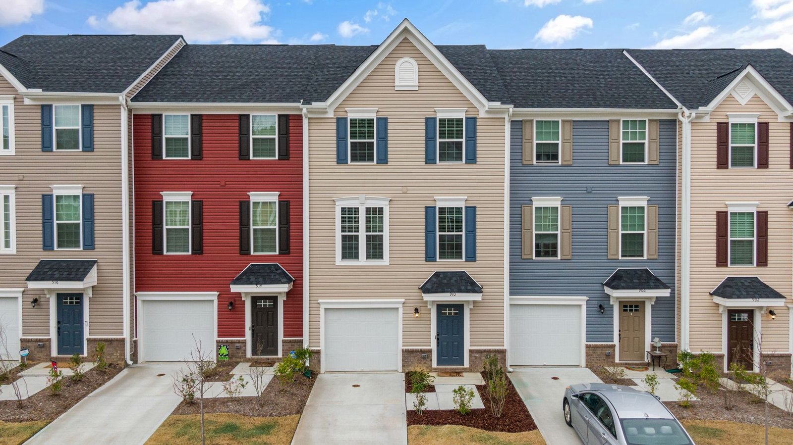 Row of multi-family townhouses